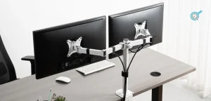 Ergonomic monitor arms supplied in bulk by Potenza Building Materials Ltd, UK.