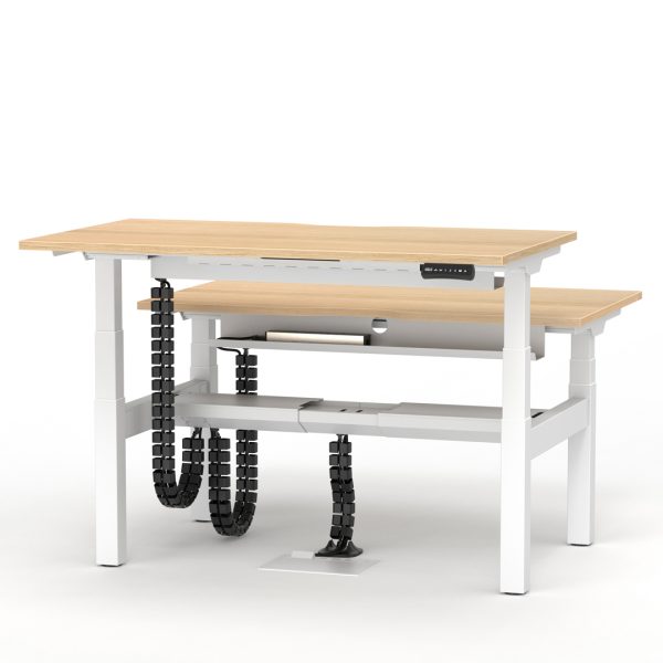 Linx Magnetic Cable Spine Alto 2 Bench with Central Cable Tray