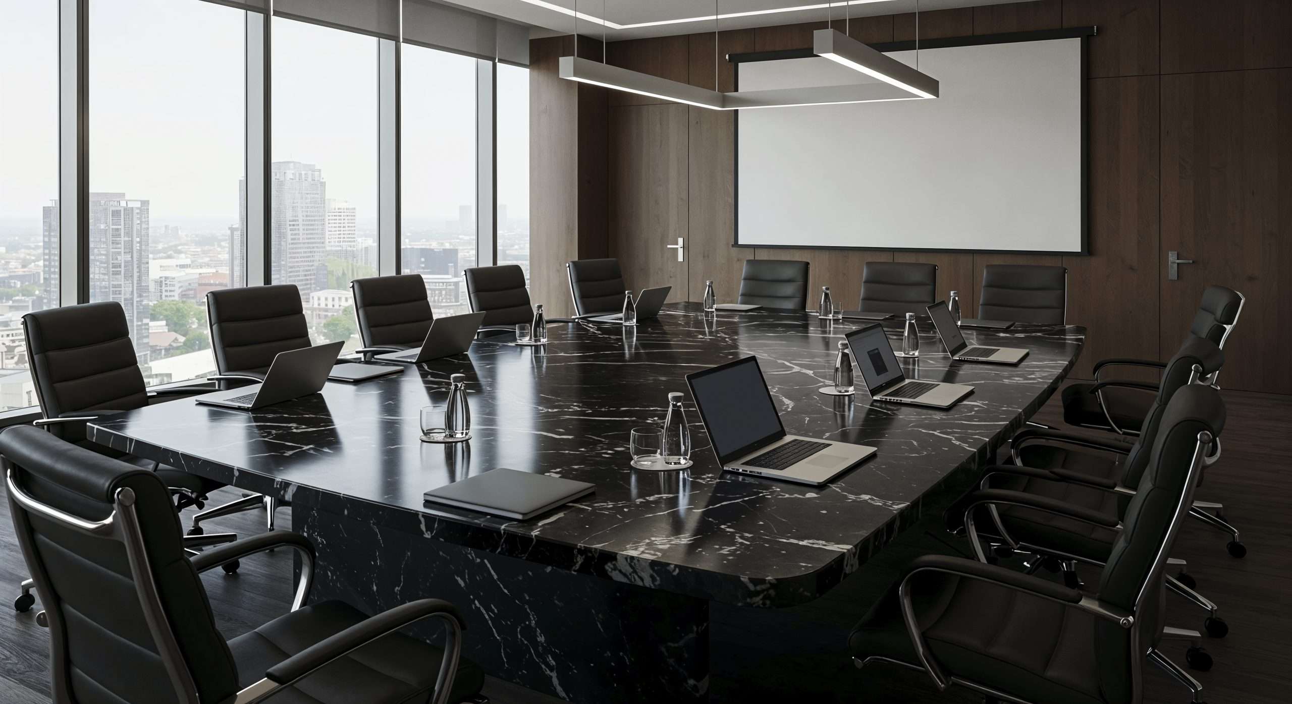 Ergonomic Meeting Room Table and Chairs by Potenza Building Materials Ltd, UK.