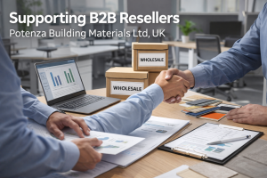 Sustainable office furniture designed for modern workplaces by Potenza Building Materials Ltd, UK.