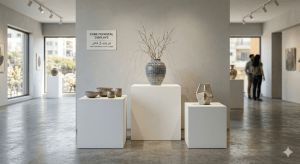 cube pedestal display stand for product showcase