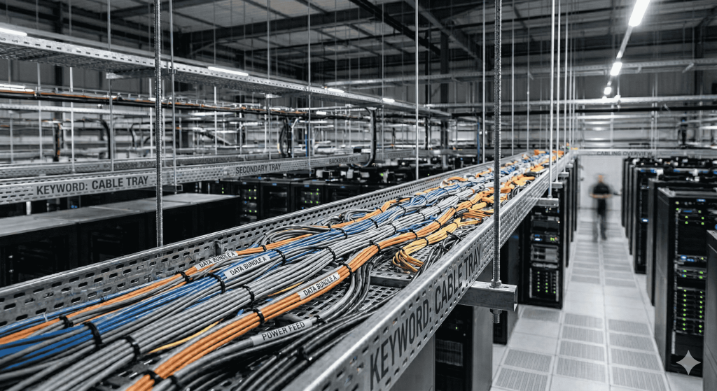 Cable tray system for organized electrical wiring in buildings