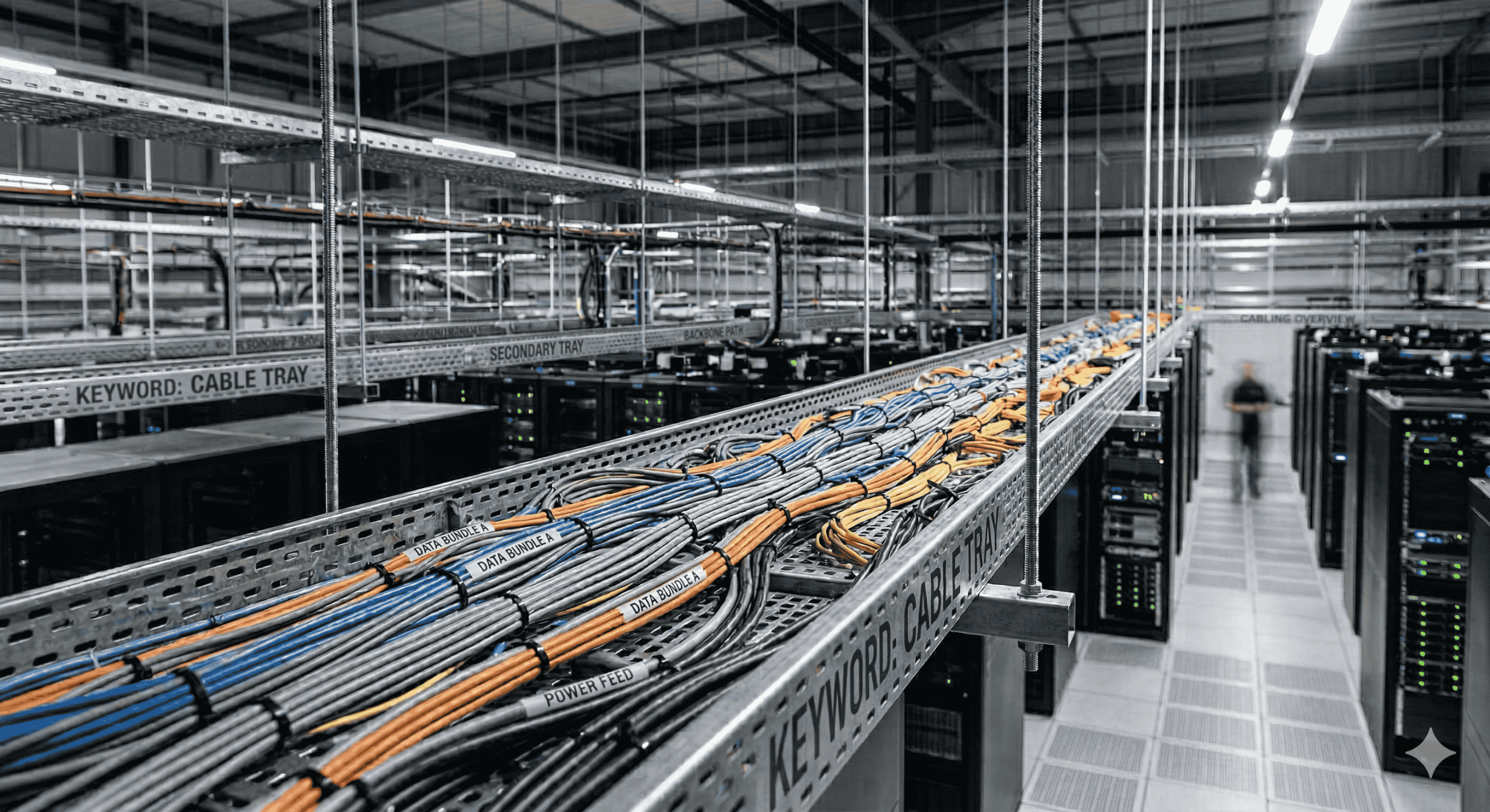 Cable tray system for organized electrical wiring in buildings